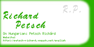 richard petsch business card